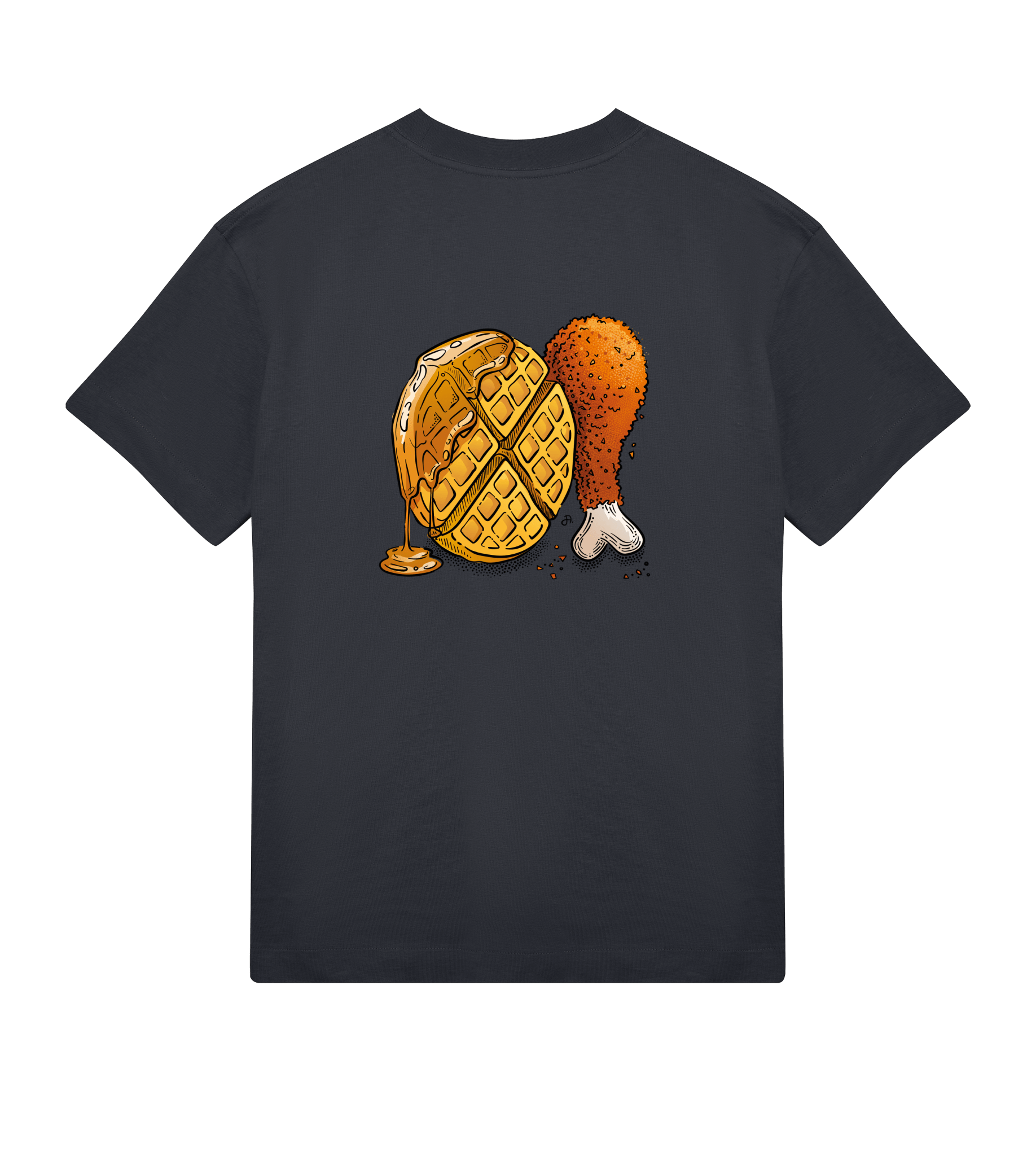 Chicken & Waffle T-Shirt Boxy, Herren, Back, offblack