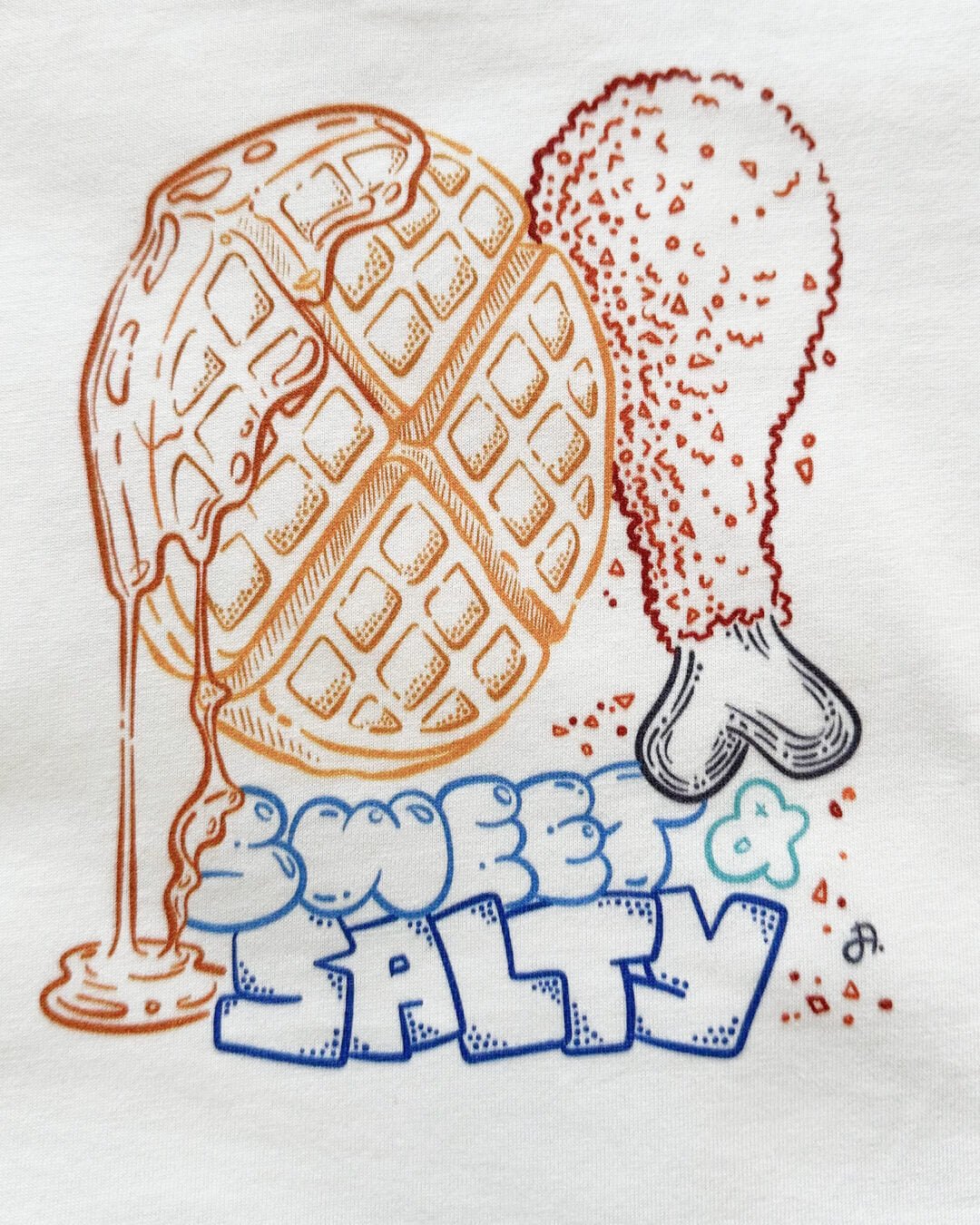 Chicken & Waffle Outlines Crop - Top, Damen - JA. Creations