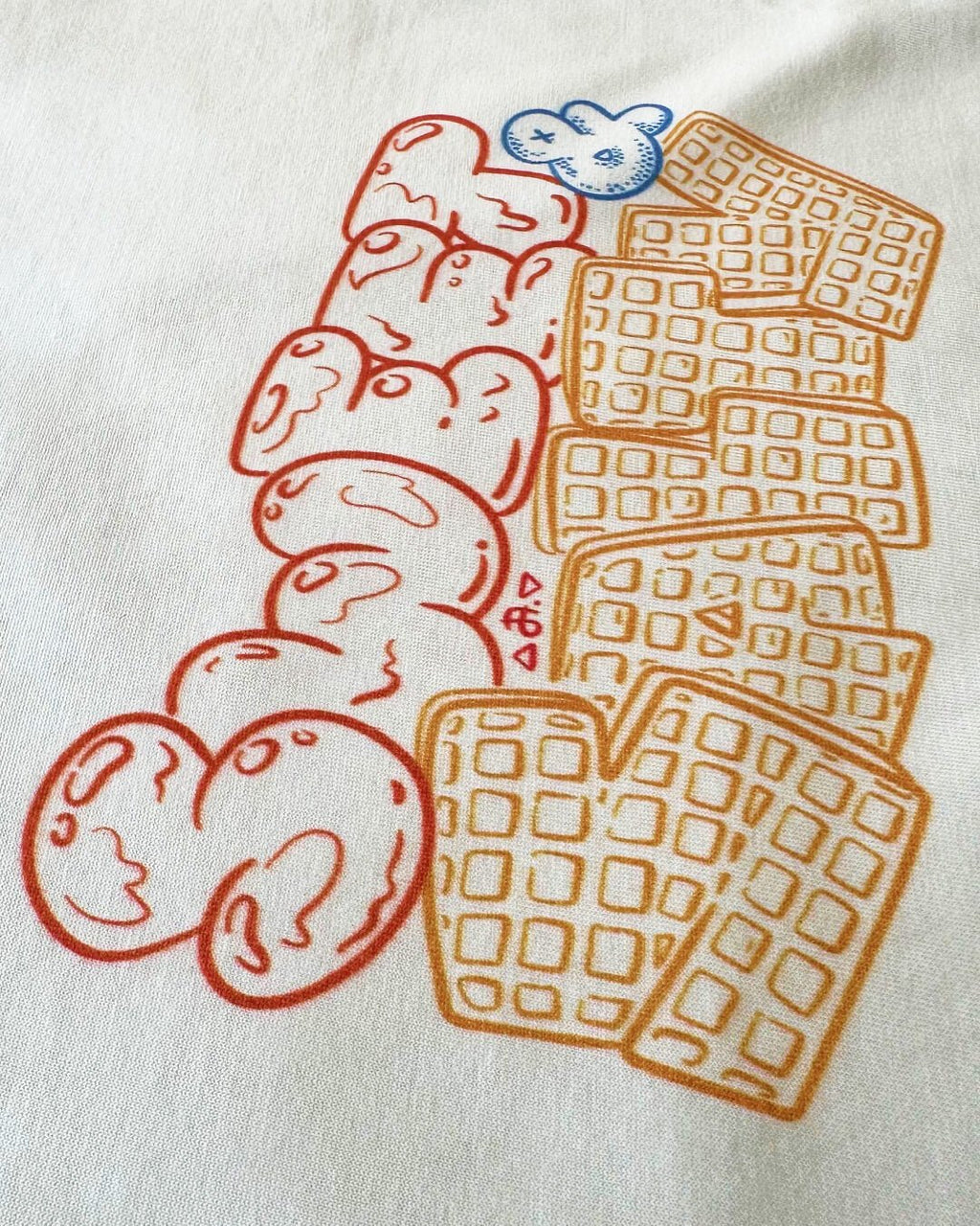 Chicken & Waffle Outlines Crop - Top, Damen - JA. Creations