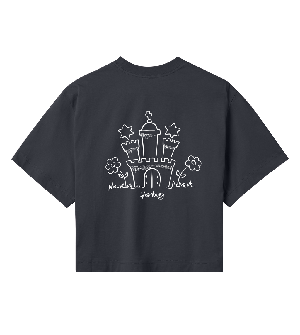 Einfach Hamburg Crop-Top Damen Back offblack