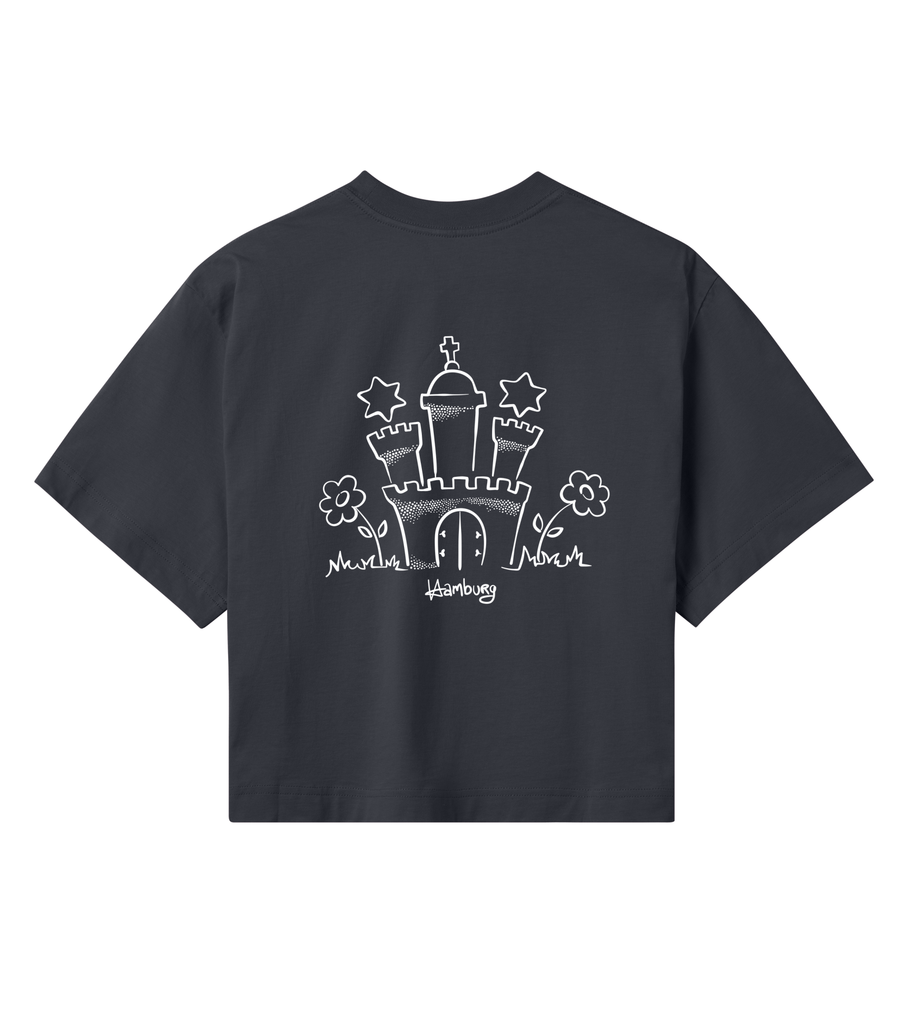 Einfach Hamburg Crop-Top Damen Back offblack