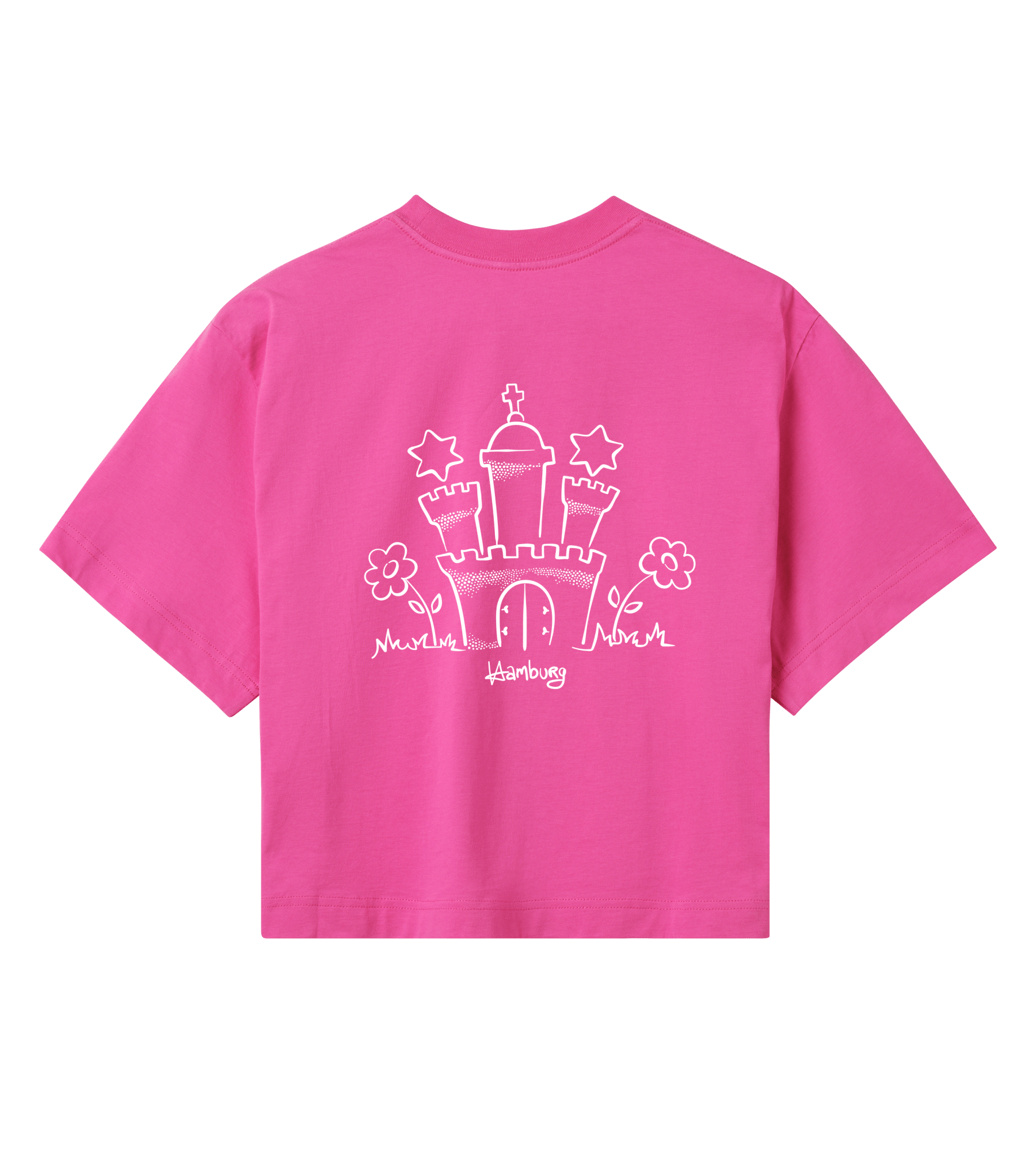 Einfach Hamburg Crop-Top Damen Back hyperpink