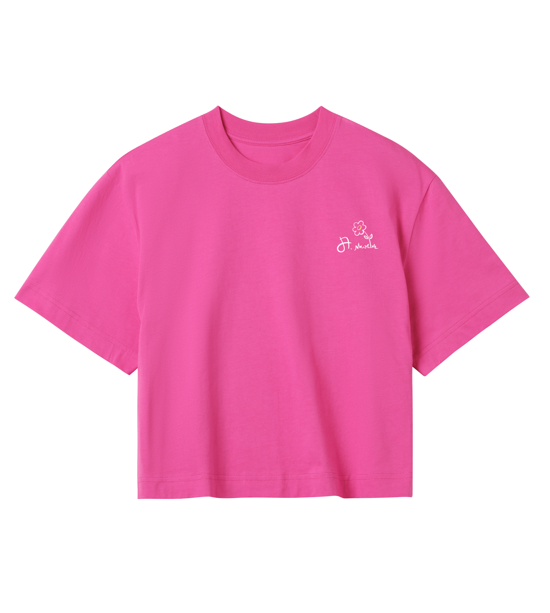 Einfach Hamburg Crop-Top Damen Front hyperpink