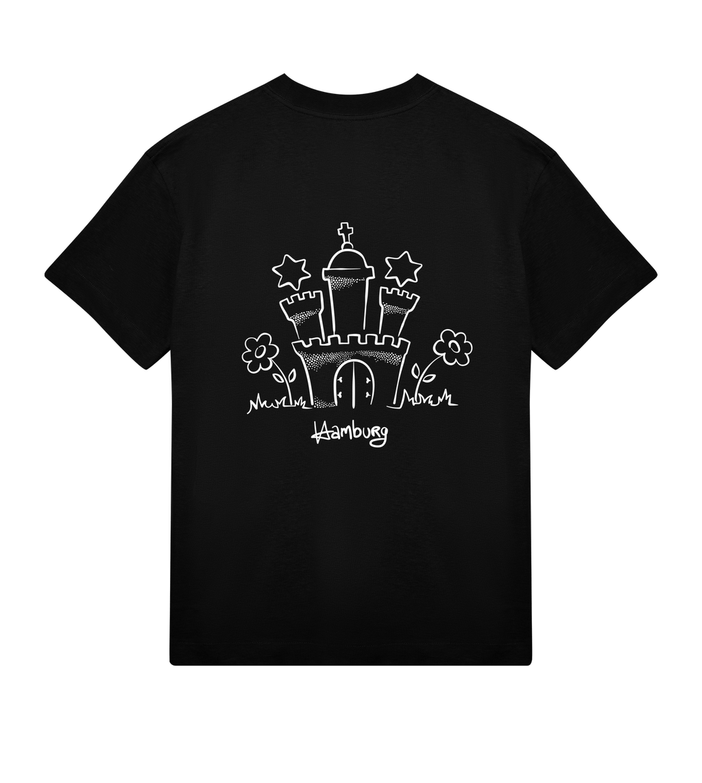 Einfach Hamburg T-Shirt Boxy, Herren, back, schwarz