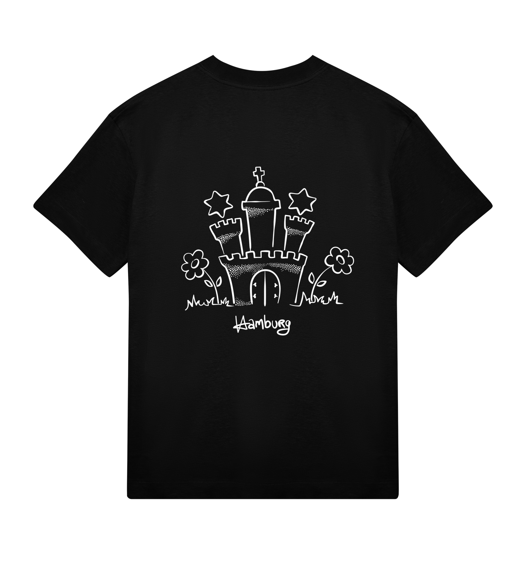 Einfach Hamburg T-Shirt Boxy, Herren, back, schwarz