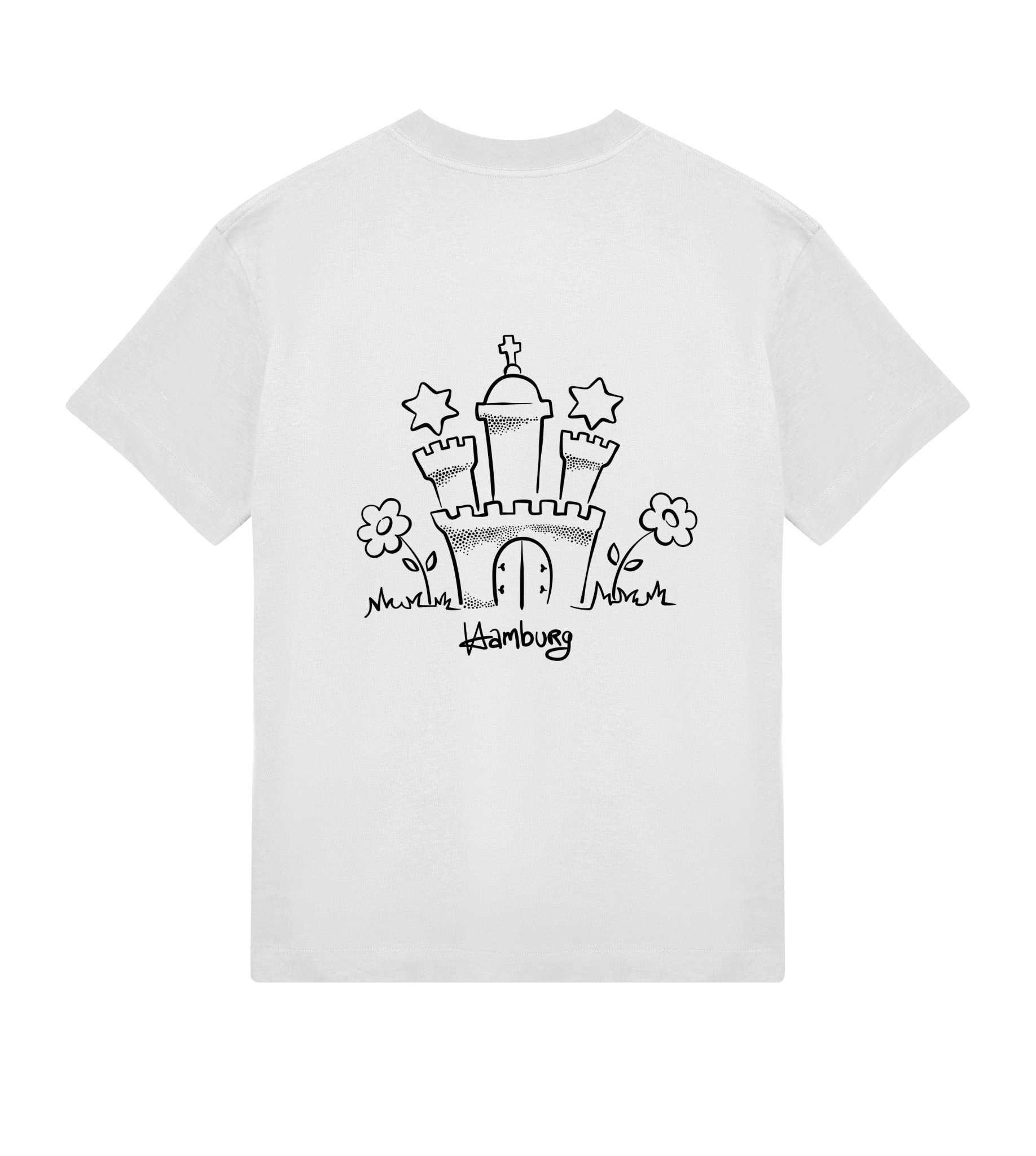 Einfach Hamburg T-Shirt Boxy, Herren, back, offwhite