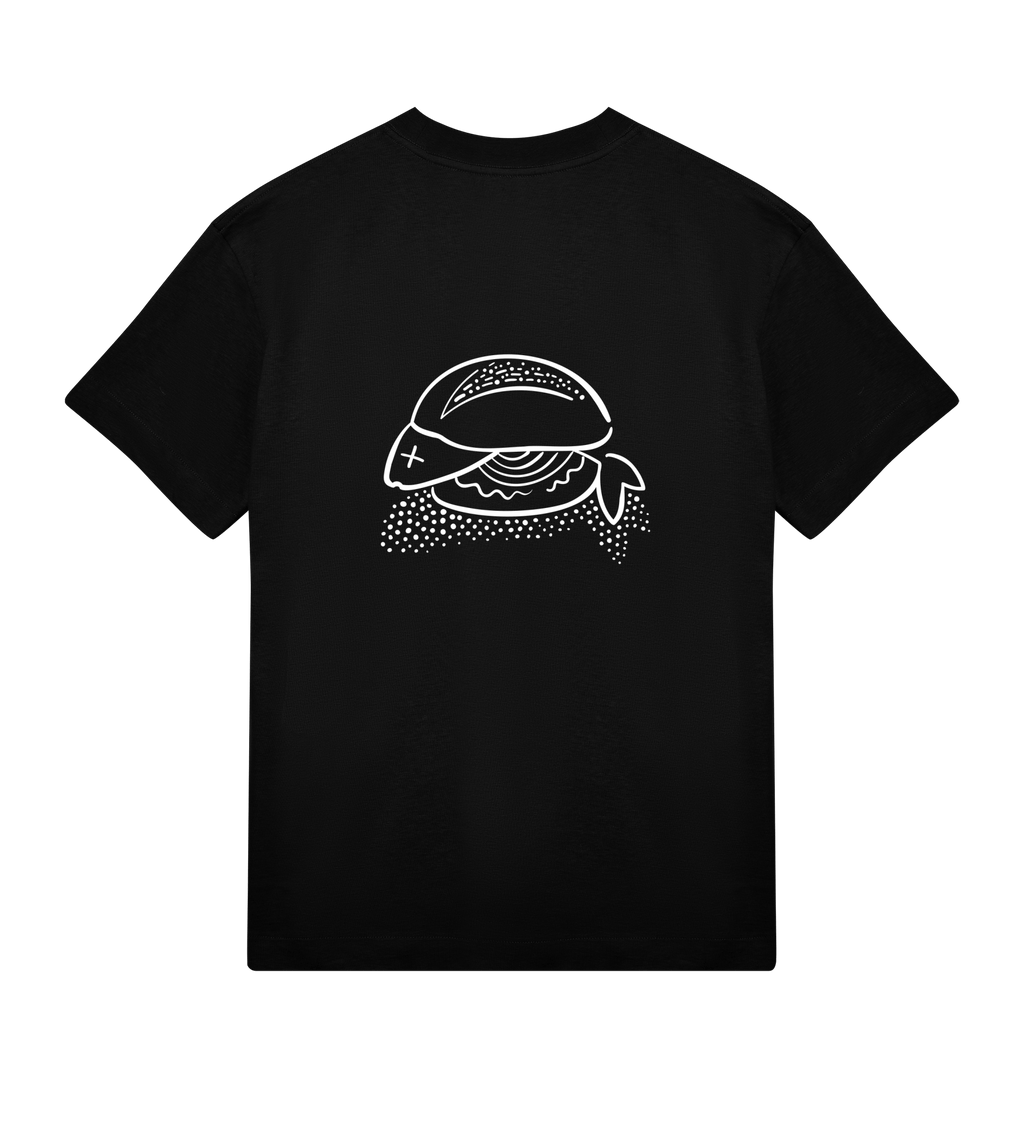 Fisch Bröt (Fischbrötchen) T-Shirt Boxy, Herren, back, schwarz