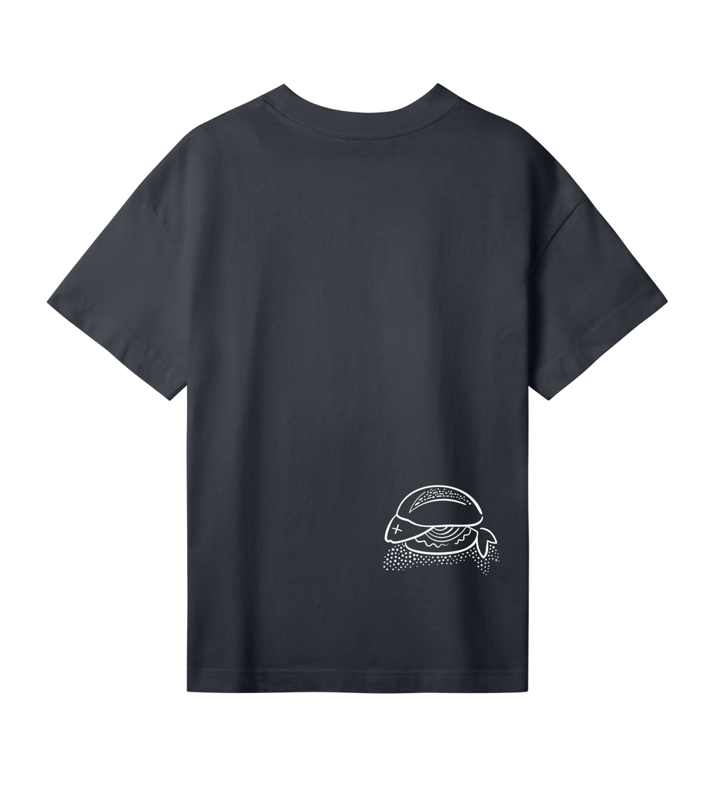 Fisch Bröt Oversized T-Shirt, Damen, back, offblack