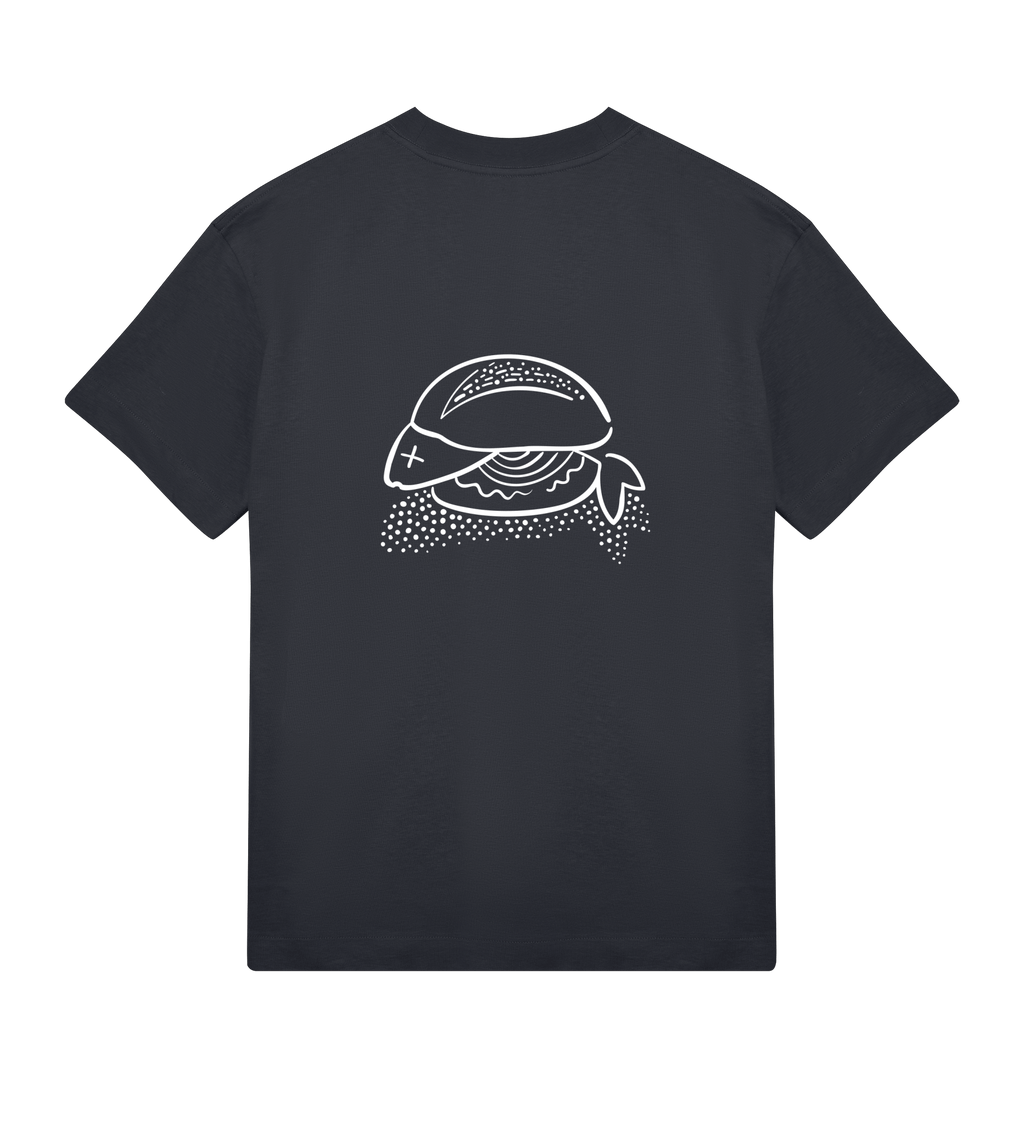 Fisch Bröt (Fischbrötchen) T-Shirt Boxy, Herren, back, offblack