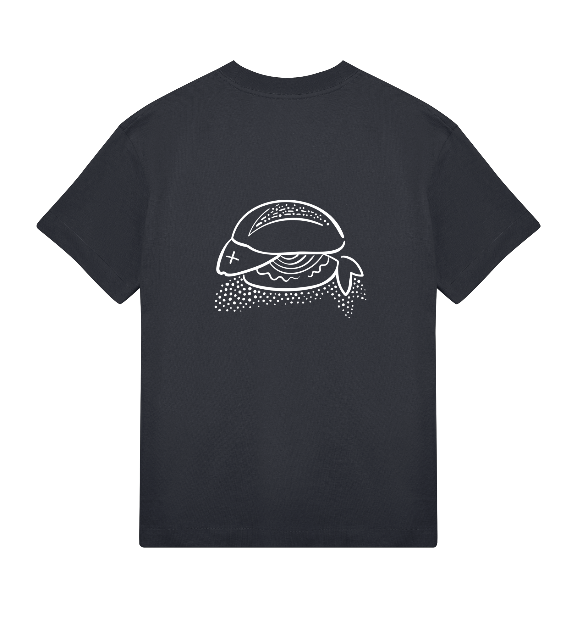 Fisch Bröt (Fischbrötchen) T-Shirt Boxy, Herren, back, offblack