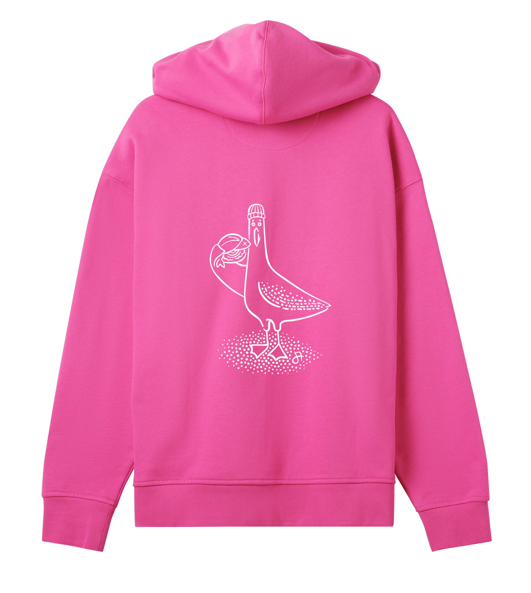 Möv Boxy Hoodie, Damen, back, hyperpink