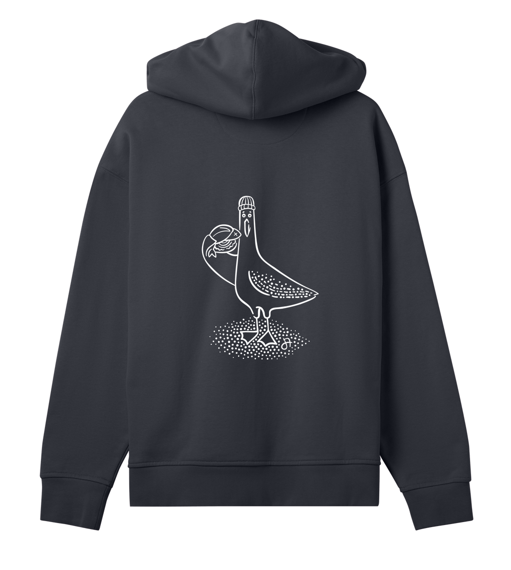 Möv Boxy Hoodie, Damen, back, offblack