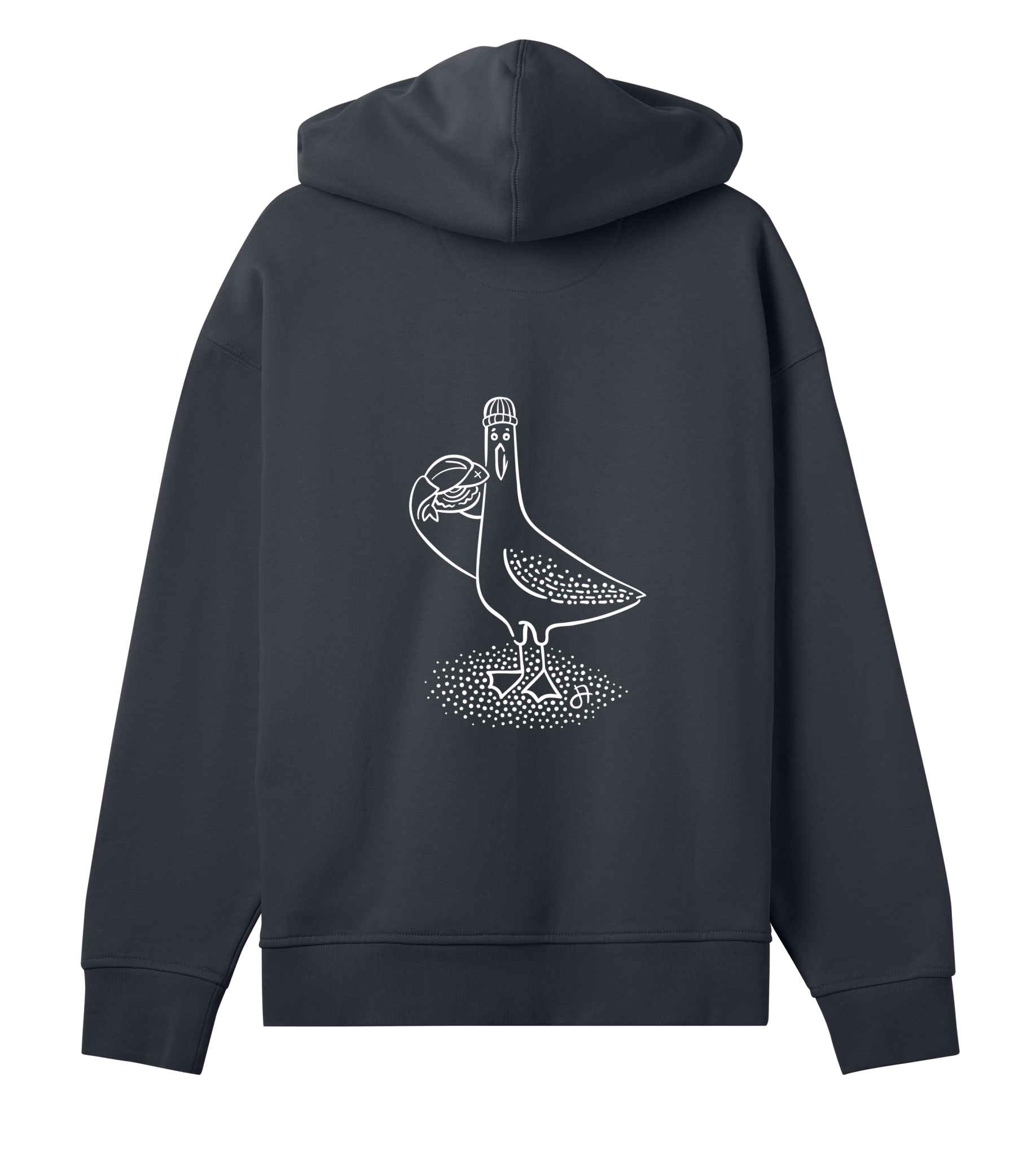 Möv Boxy Hoodie, Damen, back, offblack