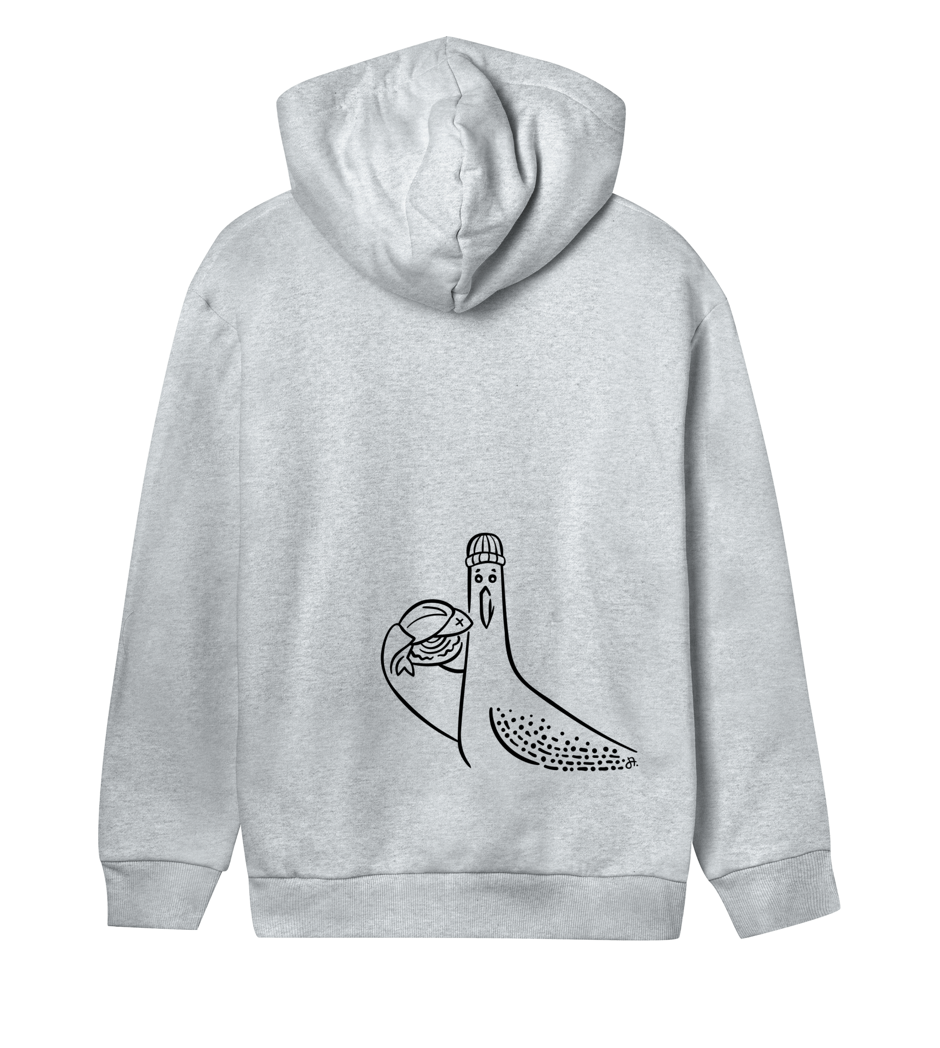 Möv Regular Hoodie, Damen, back, greymelange