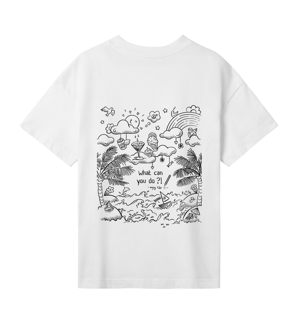 What can you do?! Oversized T-Shirt, Damen, back, off-white