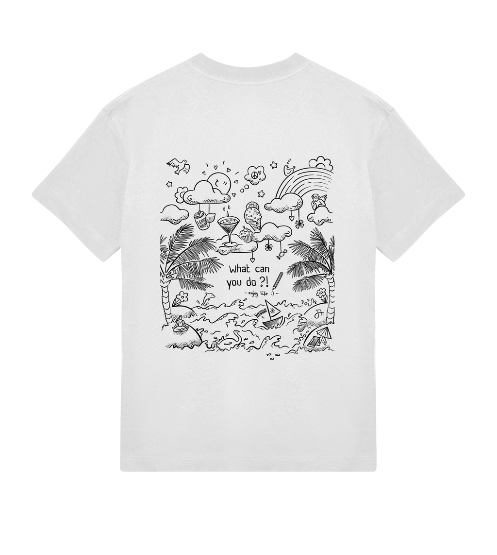 What can you do?! Oversized T-Shirt, Herren, back, off-white