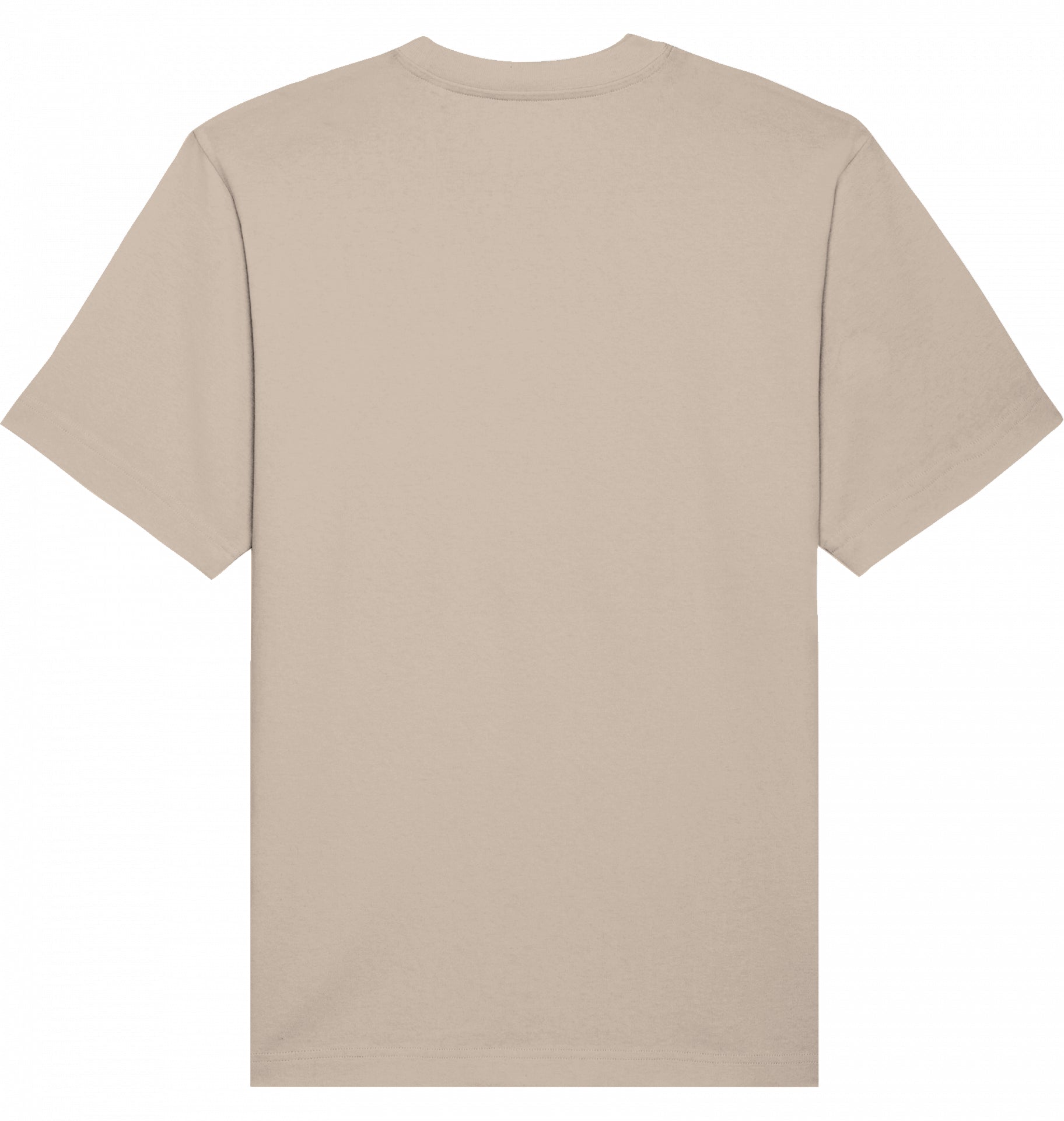 Beiges T-Shirt in Rückansicht ohne Aufdruck