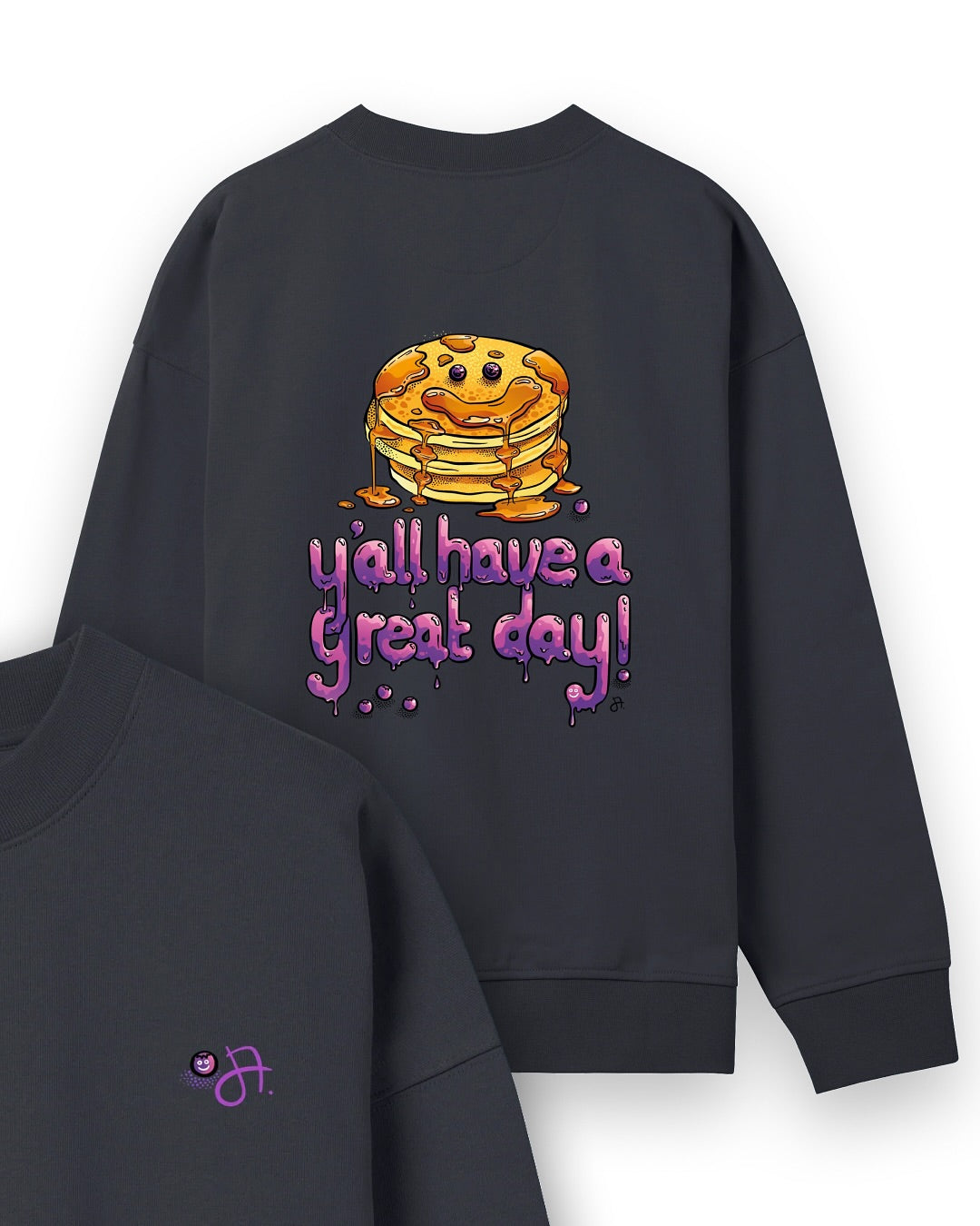 Instagram-Beitrag von JA. Creations: Ello ihr Lieben! 💜🥞🫐 Mein Pancake-Motiv hat ein kleines Glow-up bekommen. Komplett in