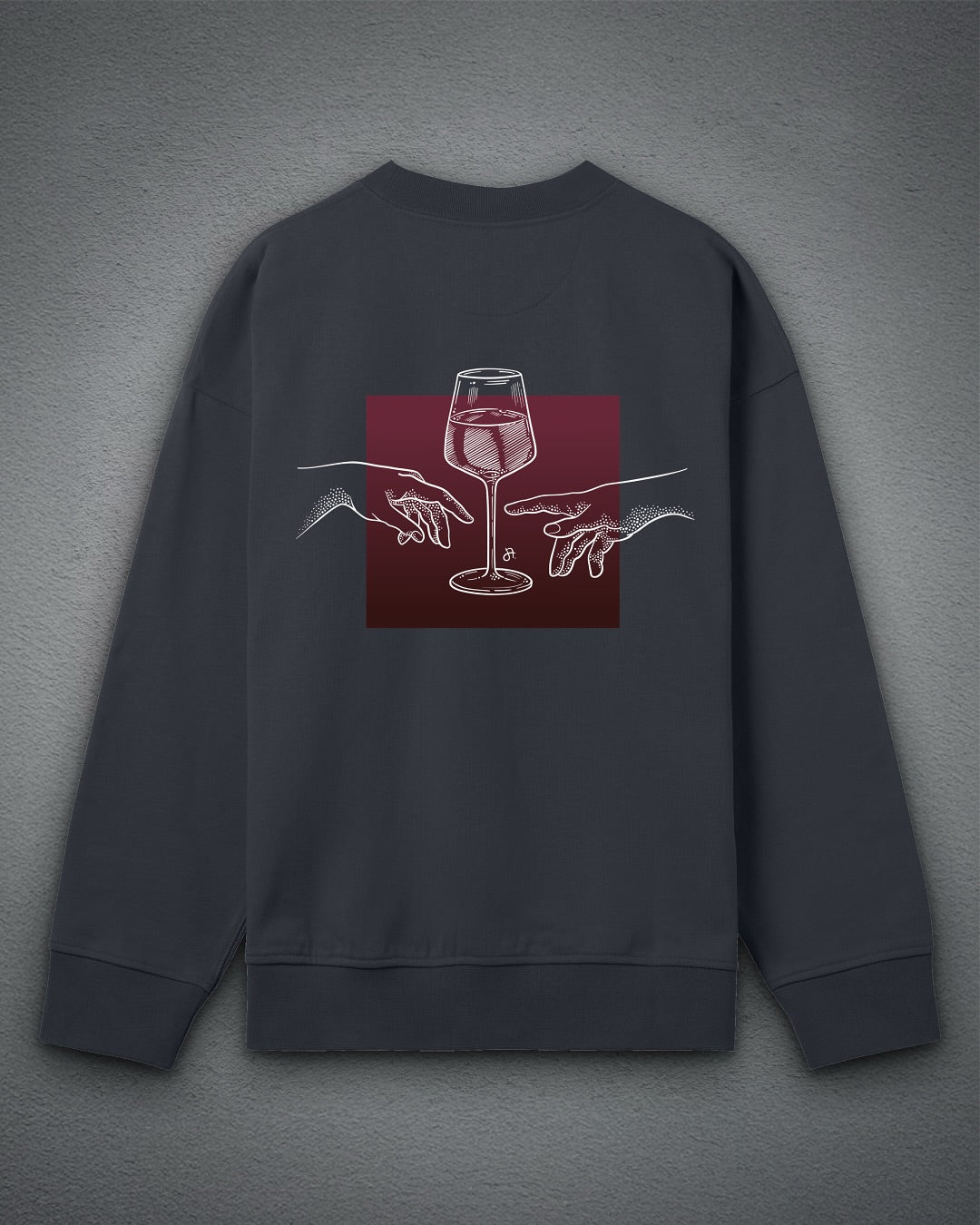 Instagram-Beitrag von JA. Creations: 🫳🍷🤏 Das “JA. to Vino” Motiv gibt’s jetzt endlich auf einem Sweater. Eine kleine Homma