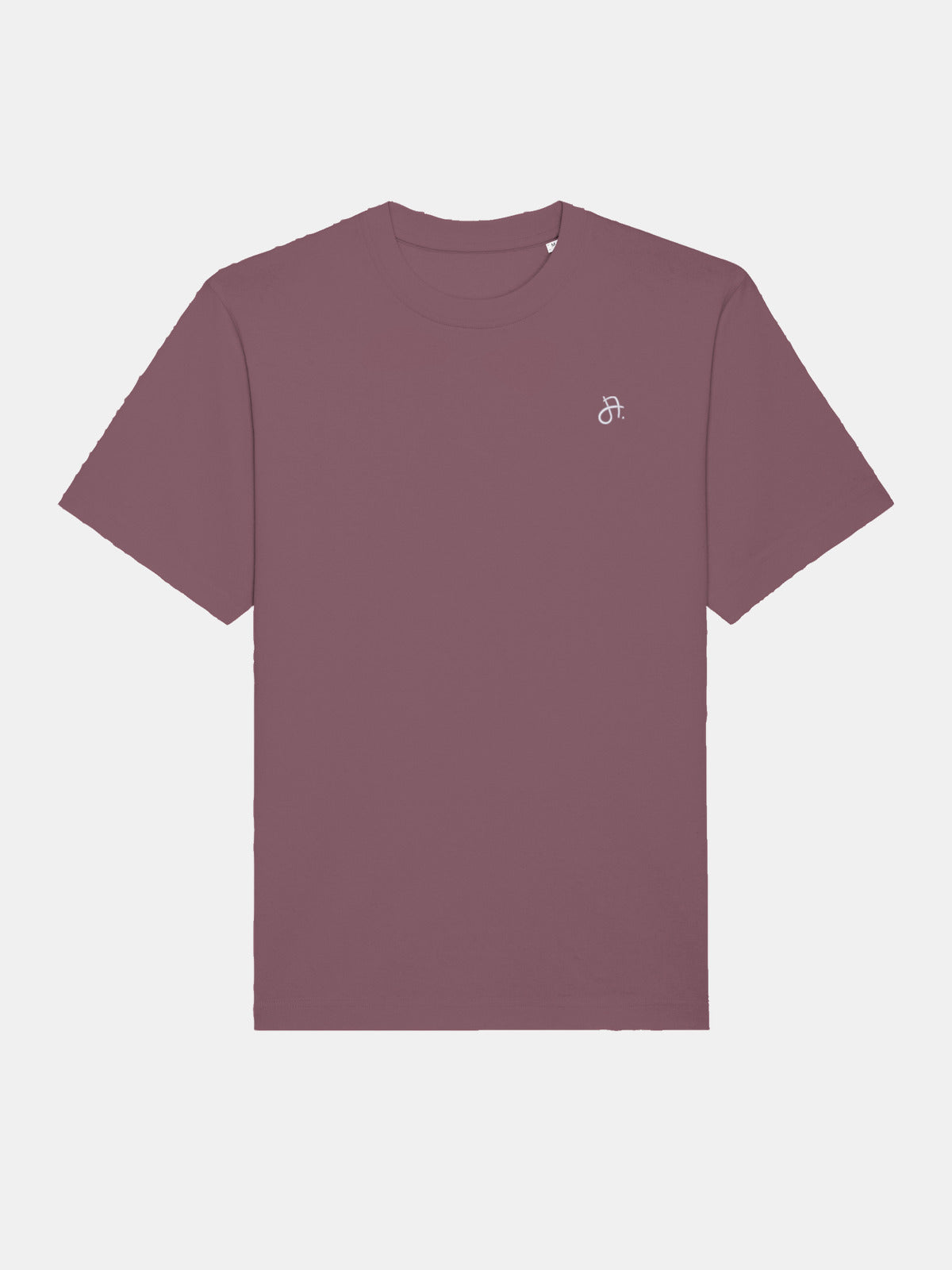 Mauves T-Shirt in Vorderansicht mit kleinem Logo-Print