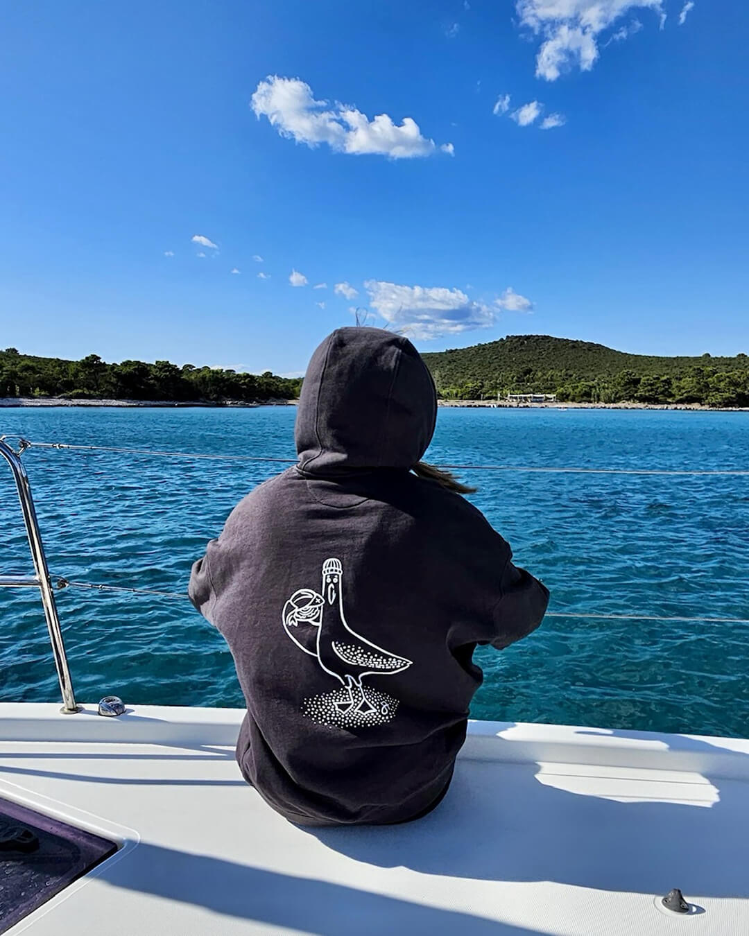 Möv Boxy Hoodie, Damen, mood, offblack