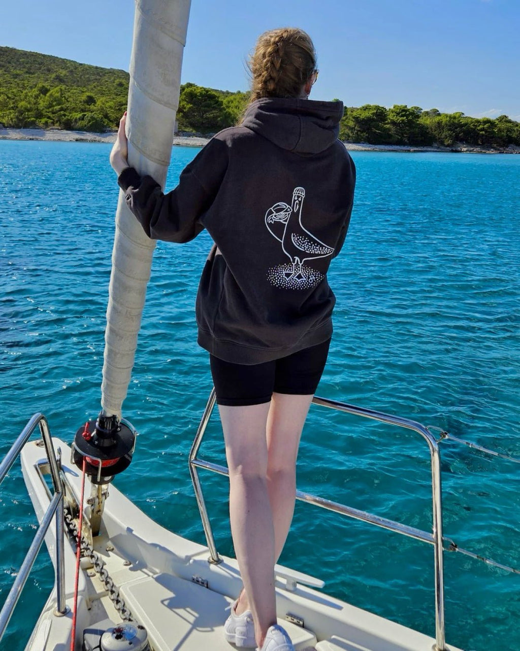 Möv Boxy Hoodie, Damen, mood2, offblack