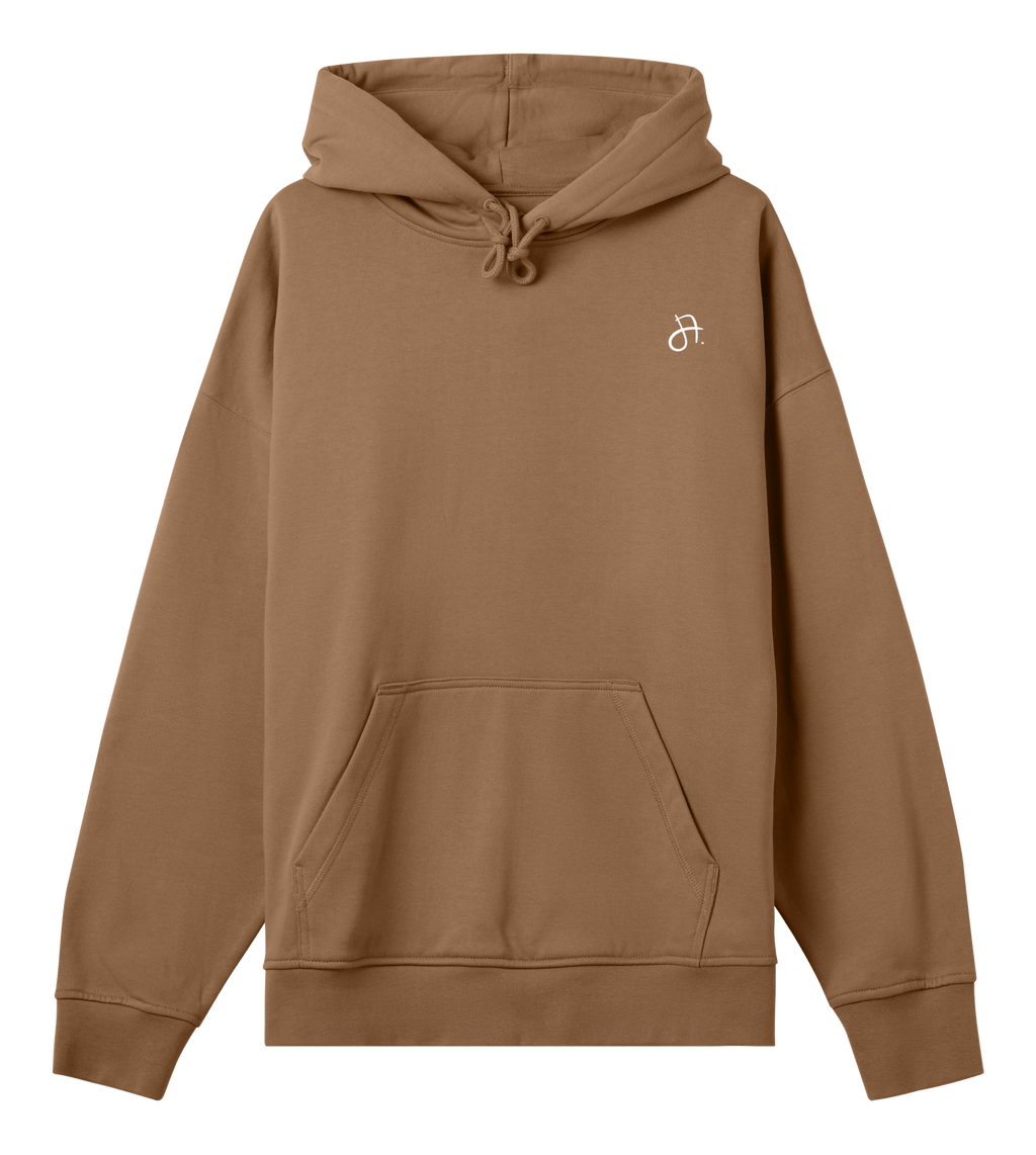 Fisch Bröt Boxy Hoodie, Herren, Front, toffeebrown