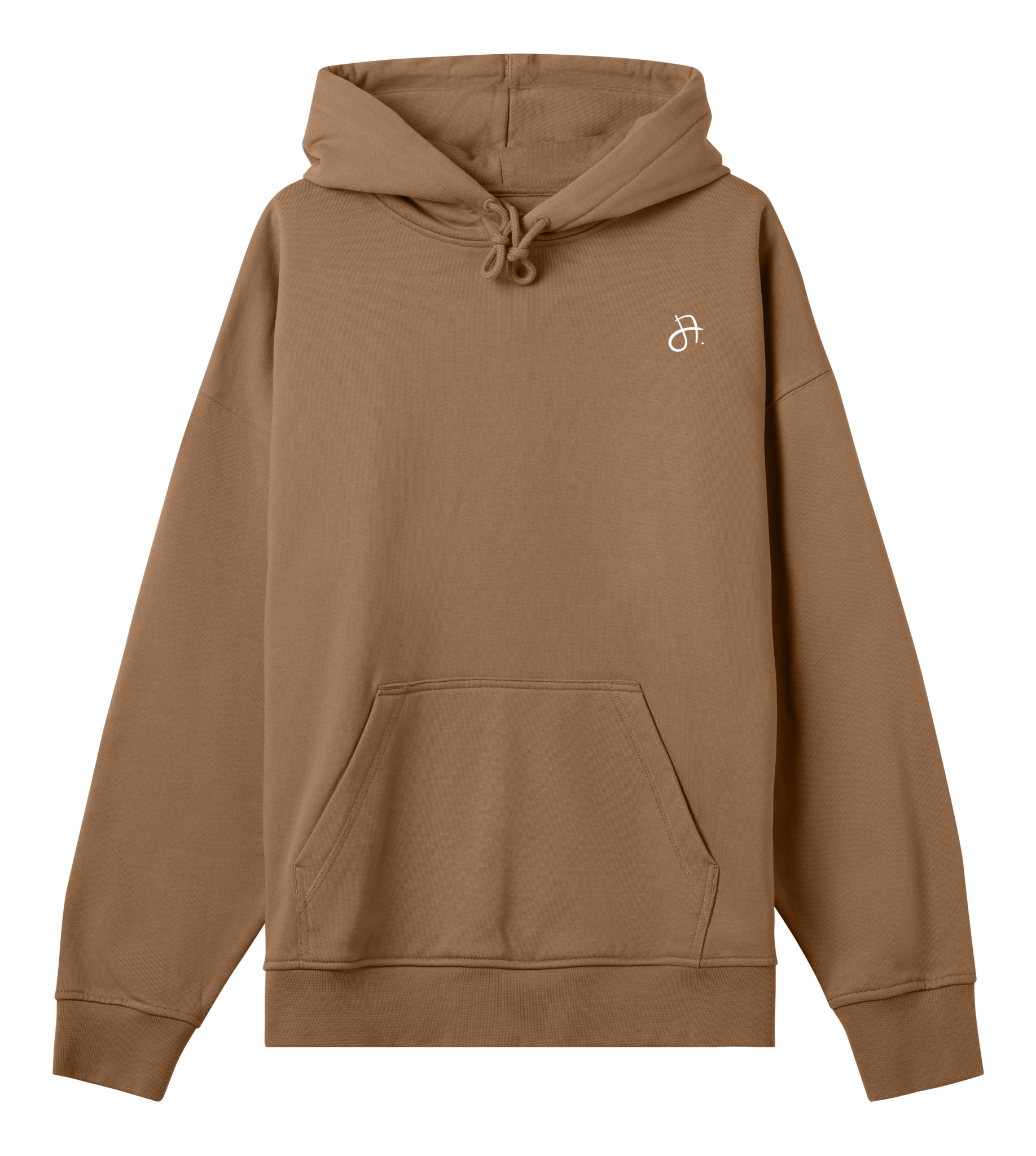 Fisch Bröt Boxy Hoodie, Herren, Front, toffeebrown