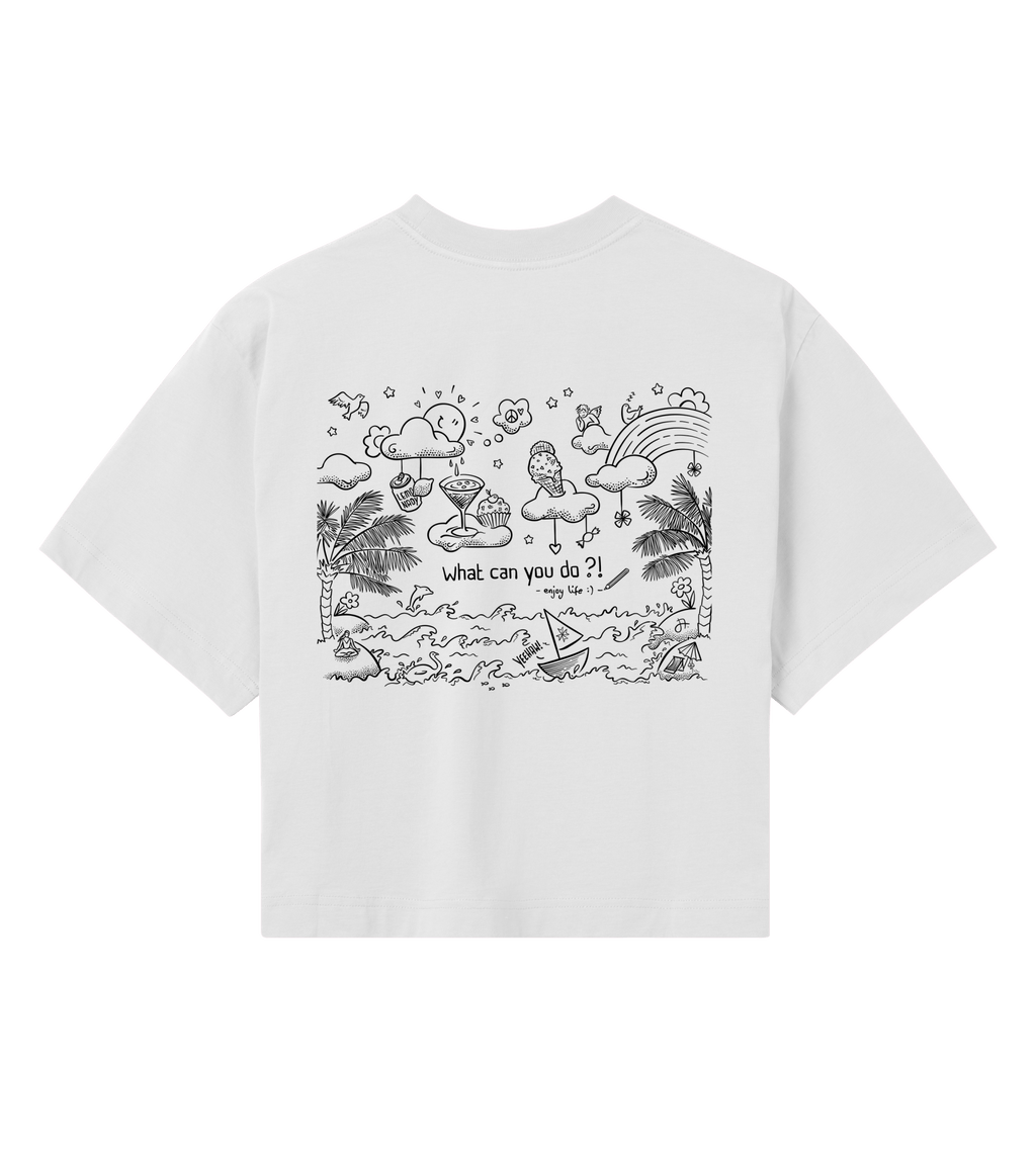 what can you do Crop-Top, Damen, back, off-white