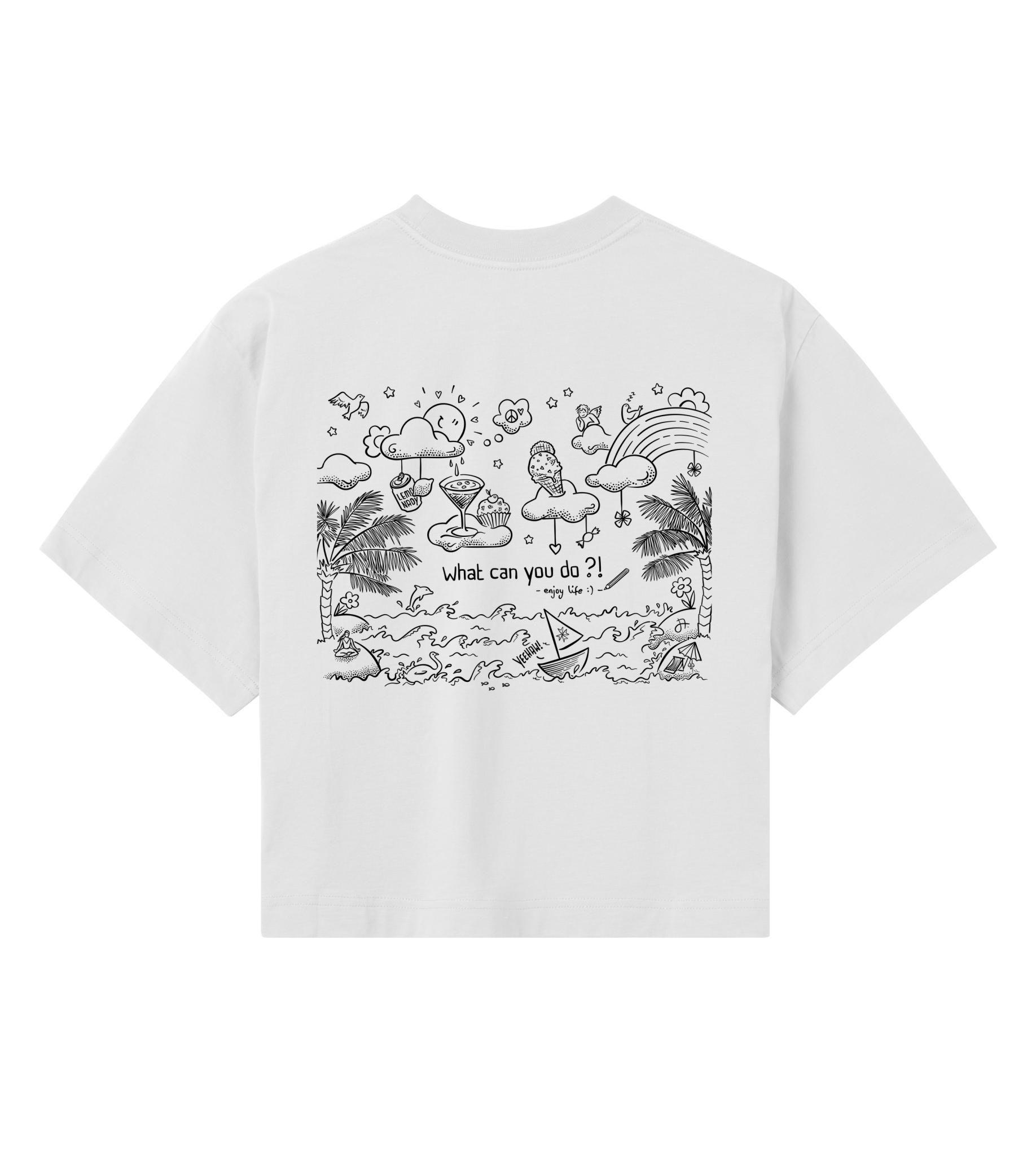 what can you do Crop-Top, Damen, back, off-white